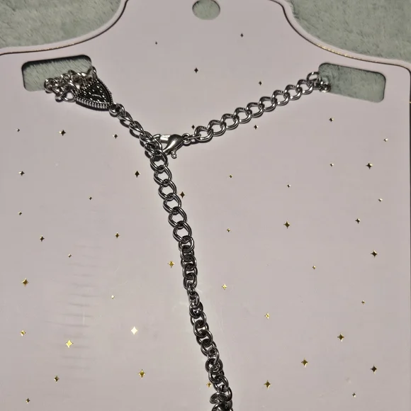 NWT Eye Candy Luna Coin Silver Necklace Bohemian Fringe Maximalism Eclectic - Picture 6 of 7